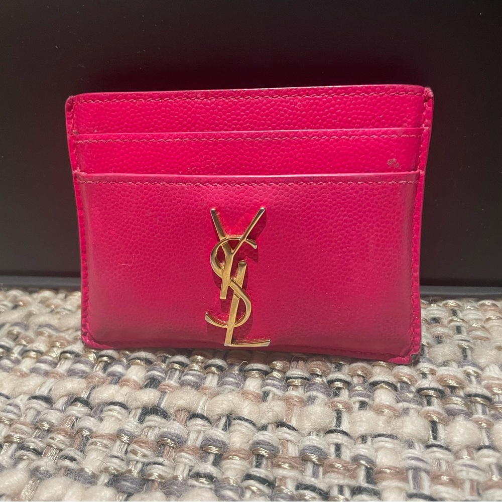 Ysl pink card holder